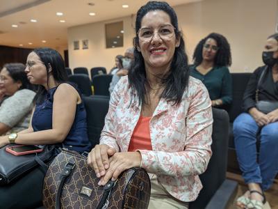Dellma Nascimento é aluna da Uneal e ficou entusiasmada com a visita Imagem: Dellma Nascimento é aluna da Uneal e ficou entusiasmada com a visita